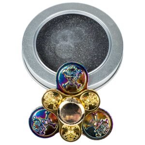 Rainbow and Gold Skull Round Double Fidget Spinner