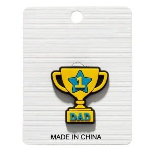 Number 1 Dad Trophy Silicone Pin Badge PinPopClub